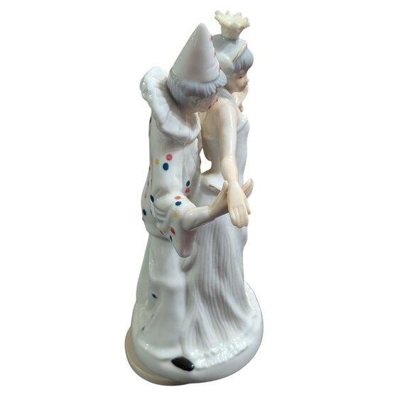 Roya Duncan Clown & Princess Figurine w/ Music Box 9.5 in tall Harlequin - Picture 5 of 7